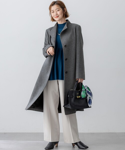 ウールカシミヤビーバー スタンドカラー コート（その他アウター）｜23
