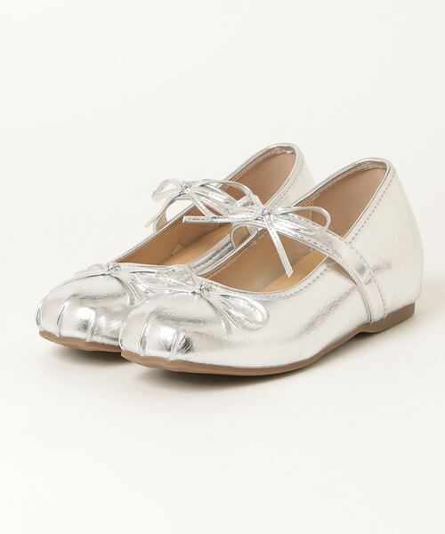 Sugar Sugar(シュガーシュガー)の「SUGARSUGAR/スクエアトゥリボンバレエシューズ(バレエシューズ・レディース・ブラック/アイボリー/シルバー・LL/L/M/S)」の1枚目の写真