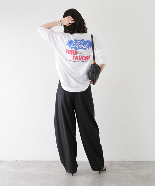 journal standard L'essage（ジャーナルスタンダードレサージュ）の「ウールWタックパンツ（スラックス・レディース・ブラック/グレー・36/38）」の7枚目の写真