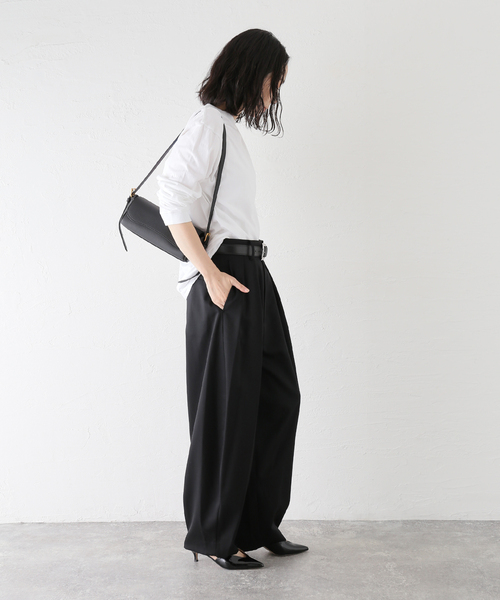 journal standard L'essage（ジャーナルスタンダードレサージュ）の「ウールWタックパンツ（スラックス・レディース・ブラック/グレー・36/38）」の8枚目の写真