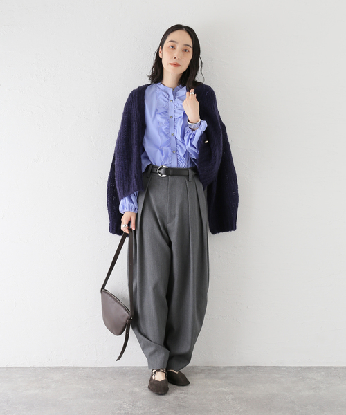 journal standard L'essage（ジャーナルスタンダードレサージュ）の「ウールWタックパンツ（スラックス・レディース・ブラック/グレー・36/38）」の11枚目の写真