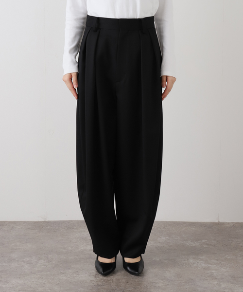 journal standard L'essage（ジャーナルスタンダードレサージュ）の「ウールWタックパンツ（スラックス・レディース・ブラック/グレー・36/38）」の15枚目の写真