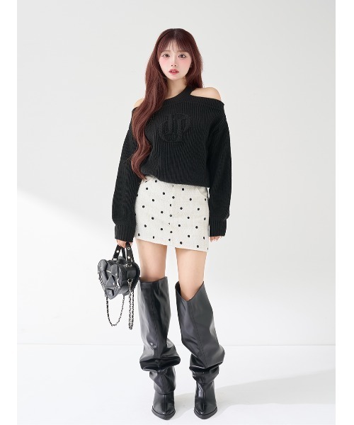 Darich（ダーリッチ）の「ポインテッドドレープロングブーツ（ブーツ・レディース・ブラック・S/M/L/XS/XL）」の7枚目の写真