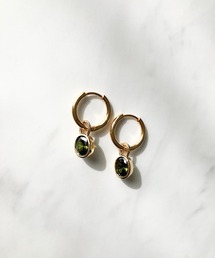 2wayエリプスビジューフープピアス