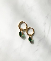 2wayエリプスビジューフープピアス