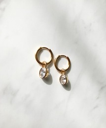 2wayエリプスビジューフープピアス