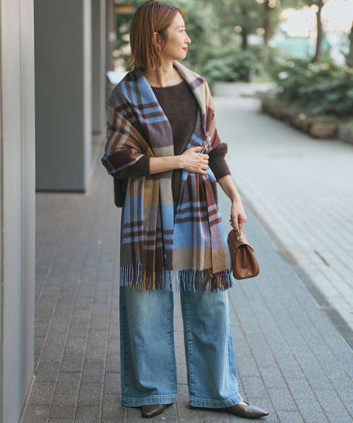 Spick & Span(スピックアンドスパン)の「Joshua Ellis / ジョシュア エリス カシミヤストール(ストール/ショール・レディース・グレー/ブラウン・FREE)」の7枚目の写真