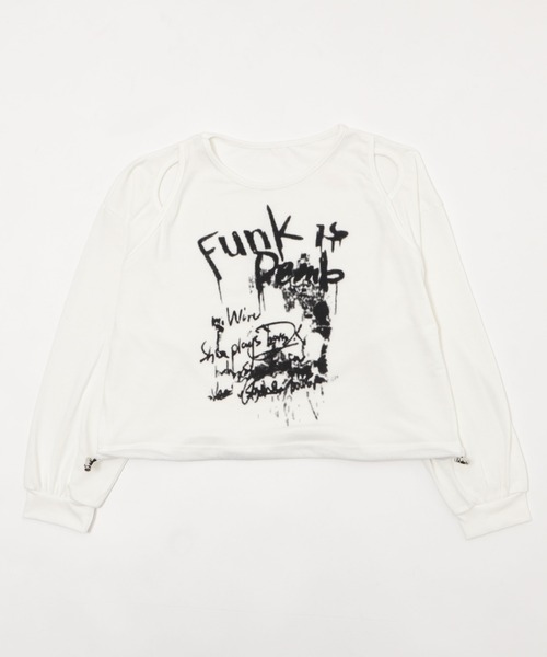 Figments(フィグメンツ)の「オープンショルダ-FunkロンT(Tシャツ/カットソー・レディース・ホワイト/ブラック・FREE)」の3枚目の写真