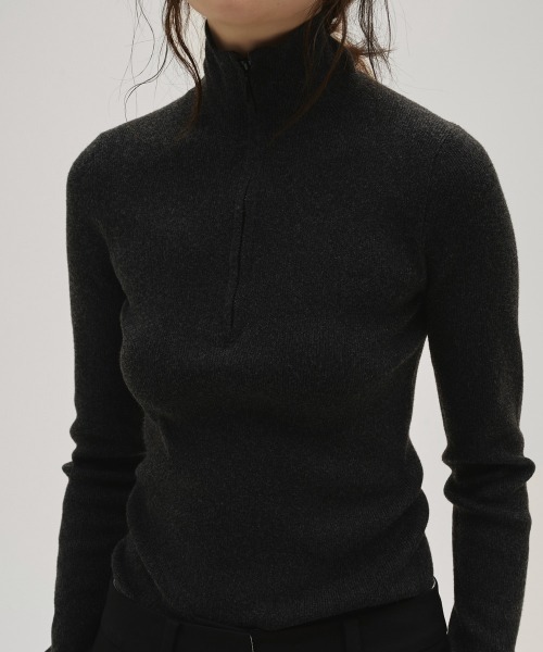 TODAYFUL(トゥデイフル)の「Halfzip Rib Knit(ニット/セーター・レディース・チョコ/ダークグレー/キナリ・FREE)」の9枚目の写真