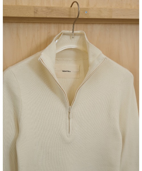 TODAYFUL(トゥデイフル)の「Halfzip Rib Knit(ニット/セーター・レディース・チョコ/ダークグレー/キナリ・FREE)」の14枚目の写真
