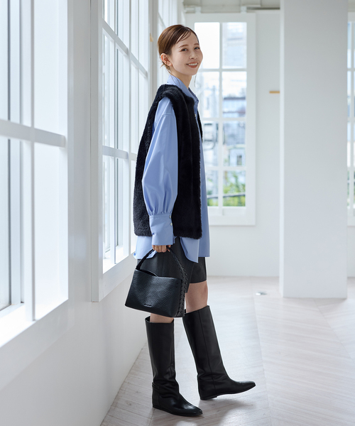 JOURNAL STANDARD（ジャーナルスタンダード）の「《追加2》ダブルフェイスフェザークルーネックベスト（ベスト・レディース・ブラック/ベージュ/ブラウン・FREE）」の15枚目の写真