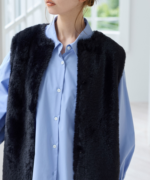 JOURNAL STANDARD（ジャーナルスタンダード）の「《追加2》ダブルフェイスフェザークルーネックベスト（ベスト・レディース・ブラック/ベージュ/ブラウン・FREE）」の19枚目の写真