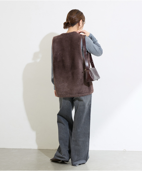 追加2》ダブルフェイスフェザークルーネックベスト（ベスト）｜JOURNAL