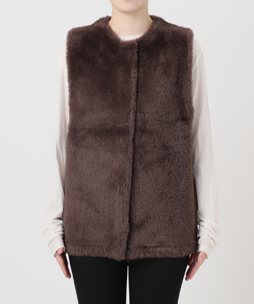 追加2》ダブルフェイスフェザークルーネックベスト（ベスト）｜JOURNAL