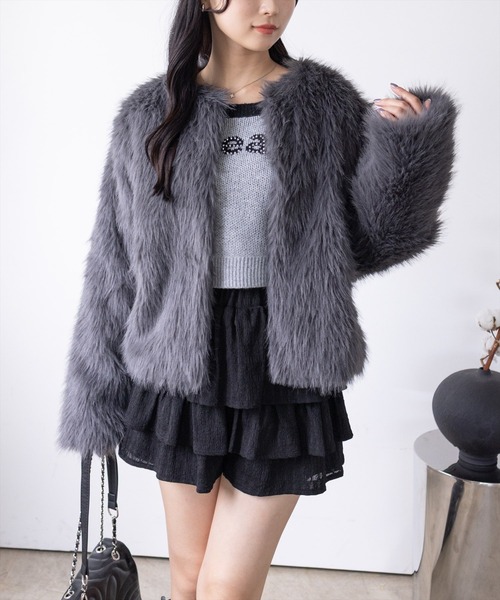 セール】フェイクファージャケット［大人 カジュアル 着回し力抜群