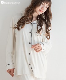 fran de lingerie(フランデランジェリー)のtororelax とろリラベーシックなパジャマタイプ「とろリラ」全開上下セット(ルームウェア/パジャマ)