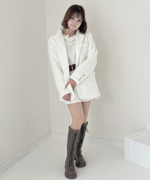 frunco(フランコ)の「モヘアテーラードジャケット(テーラードジャケット・レディース・ホワイト/ベージュ・FREE)」の9枚目の写真