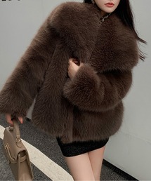 Sorelle ブラウンファーショートコート ZW COLLECTION フェイクファーショートコート - ブラウン | ZARA