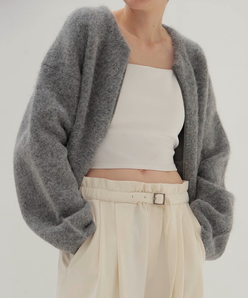 alpaca shaggy short zip jacket(アルパカシャギーショート丈ジップ