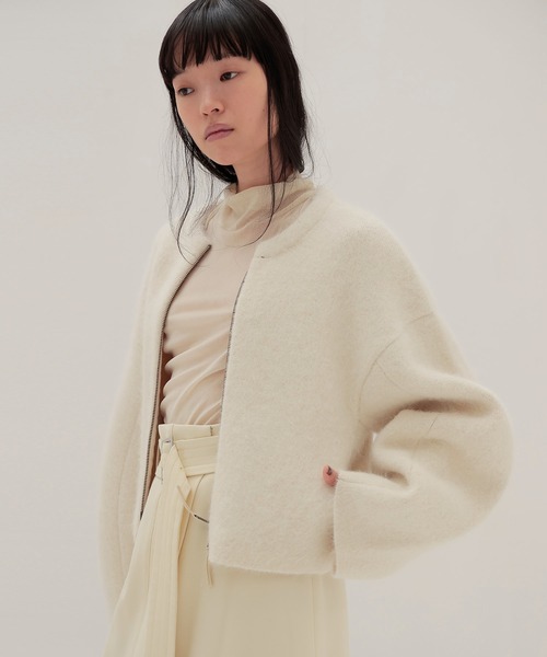 alpaca shaggy short zip jacket(アルパカシャギーショート丈ジップ