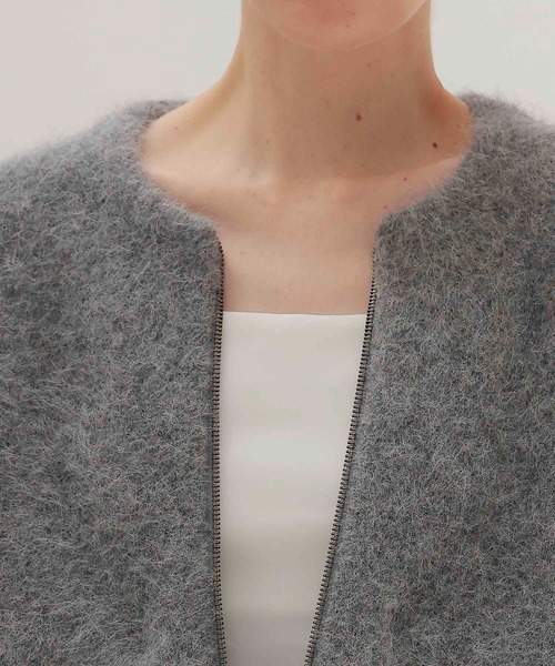 セール】alpaca shaggy short zip jacket(アルパカシャギーショート丈