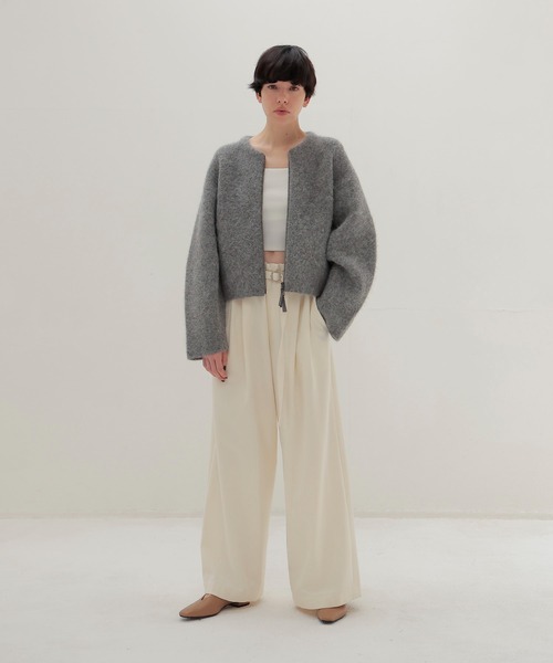 alpaca shaggy short zip jacket(アルパカシャギーショート丈ジップ