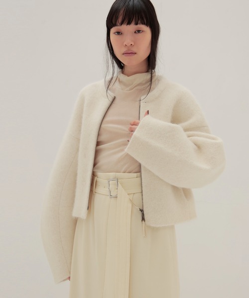 alpaca shaggy short zip jacket(アルパカシャギーショート丈ジップ