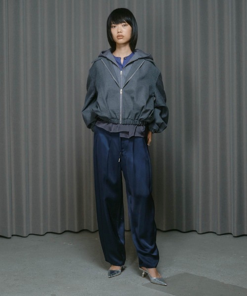 THINGS THAT MATTER（シングス ザット マター）の「DRY WOOL HOODIE JACKET / ドライ ウール フーディー ジャケット（ブルゾン・レディース・グレー・FREE）」の5枚目の写真