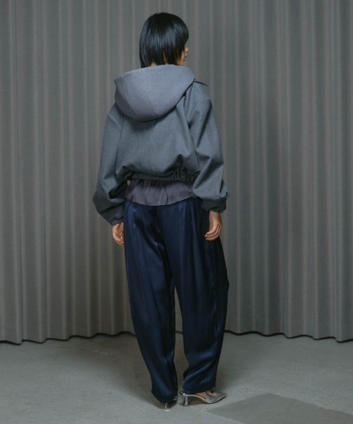 THINGS THAT MATTER（シングス ザット マター）の「DRY WOOL HOODIE JACKET / ドライ ウール フーディー ジャケット（ブルゾン・レディース・グレー・FREE）」の7枚目の写真
