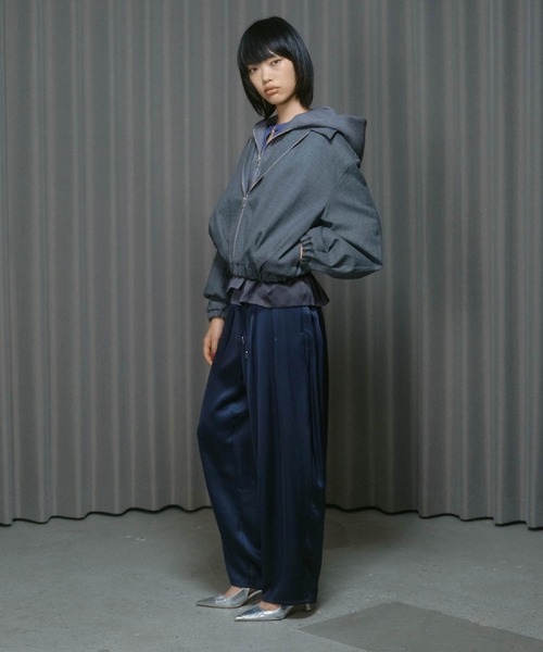 THINGS THAT MATTER（シングス ザット マター）の「DRY WOOL HOODIE JACKET / ドライ ウール フーディー ジャケット（ブルゾン・レディース・グレー・FREE）」の6枚目の写真