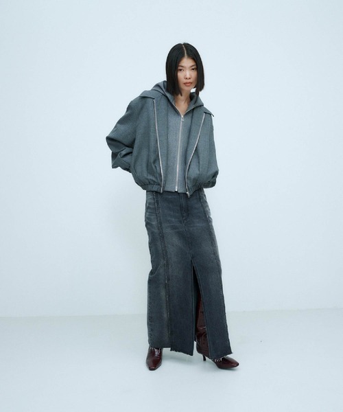 THINGS THAT MATTER（シングス ザット マター）の「DRY WOOL HOODIE JACKET / ドライ ウール フーディー ジャケット（ブルゾン・レディース・グレー・FREE）」の15枚目の写真