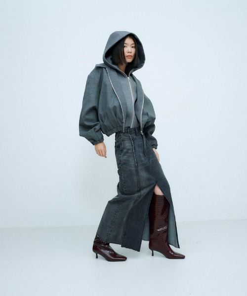 THINGS THAT MATTER（シングス ザット マター）の「DRY WOOL HOODIE JACKET / ドライ ウール フーディー ジャケット（ブルゾン・レディース・グレー・FREE）」の17枚目の写真