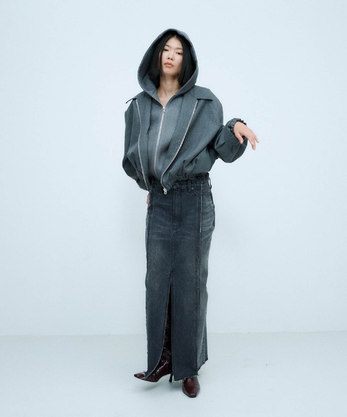 THINGS THAT MATTER（シングス ザット マター）の「DRY WOOL HOODIE JACKET / ドライ ウール フーディー ジャケット（ブルゾン・レディース・グレー・FREE）」の18枚目の写真