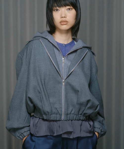 THINGS THAT MATTER（シングス ザット マター）の「DRY WOOL HOODIE JACKET / ドライ ウール フーディー ジャケット（ブルゾン・レディース・グレー・FREE）」の19枚目の写真