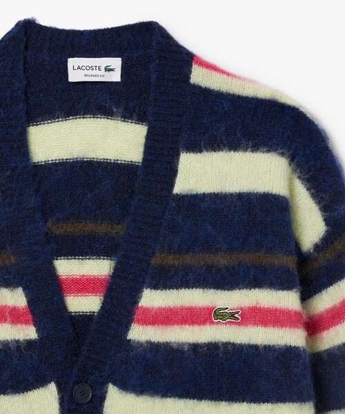 LACOSTE（ラコステ）の「アルパカブレンドボーダーウールニットカーディガン（カーディガン/ボレロ・メンズ・ネイビー・2/3/4/5）」の6枚目の写真