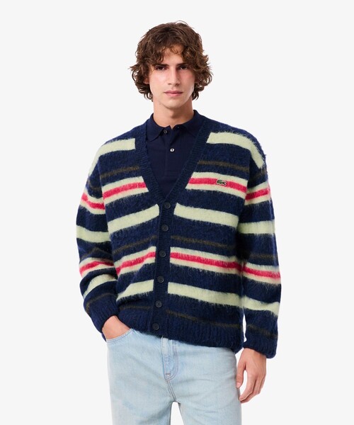 LACOSTE（ラコステ）の「アルパカブレンドボーダーウールニットカーディガン（カーディガン/ボレロ・メンズ・ネイビー・2/3/4/5）」の9枚目の写真