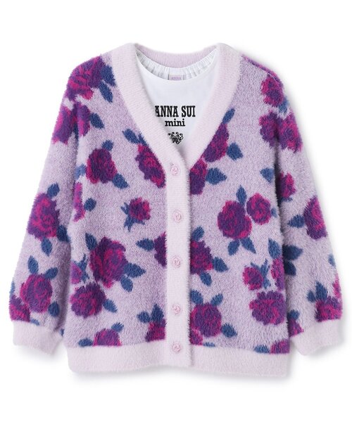 セール】バラ柄カーディガン＋長袖TシャツSET（カーディガン/ボレロ