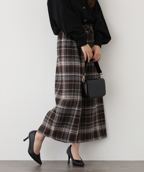 FUNALIVE(ファンアライブ)の「lauleaツィードチェッククロプトワイド(その他パンツ・レディース・ブラウン/ダークグレー/ブラック・L/M)」の14枚目の写真