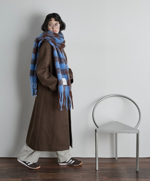 THE YOn（ザヨン）の「ギンガムチェックフリンジマフラー（マフラー・レディース・ブルー/ブラック/ピンク・FREE）」の14枚目の写真