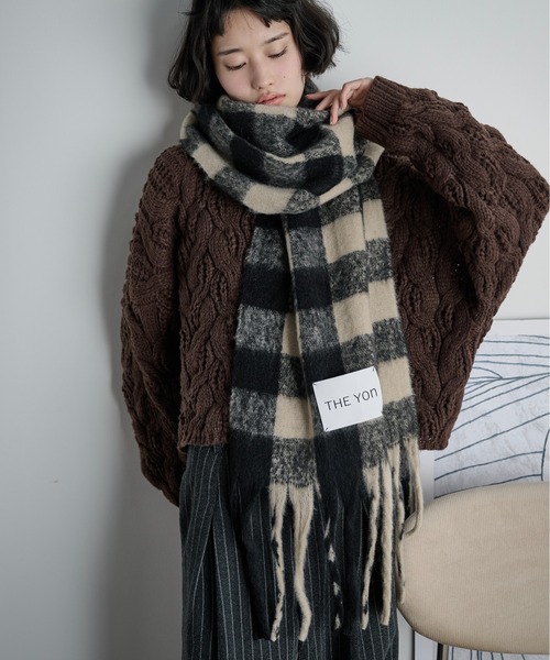 セール】ギンガムチェックフリンジマフラー（マフラー）｜THE YOn