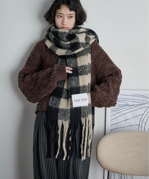 セール】ギンガムチェックフリンジマフラー（マフラー）｜THE YOn