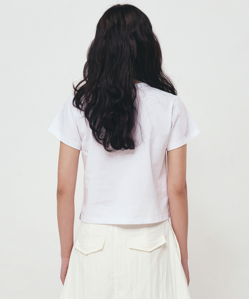 NICK&NICOLE(ニックアンドニコール)の「ROSE SIGNATURE CROP TOP_WHITE PINK(Tシャツ/カットソー・レディース・その他・FREE)」の3枚目の写真