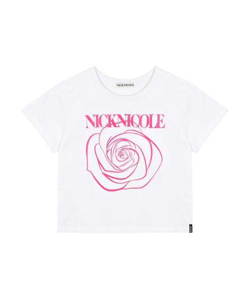 NICK&NICOLE(ニックアンドニコール)の「ROSE SIGNATURE CROP TOP_WHITE PINK(Tシャツ/カットソー・レディース・その他・FREE)」の4枚目の写真