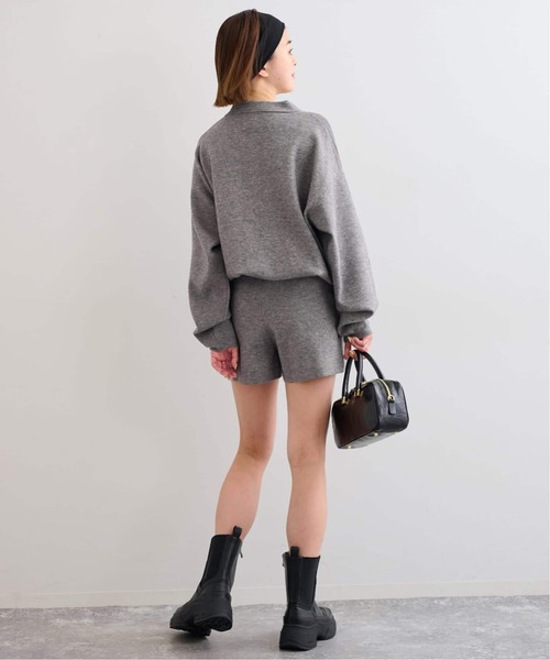 U by SPICK&SPAN（ユーバイスピックアンドスパン）の「《追加》えり付きニットロンパース（ワンピース・レディース・モカ/ライトグレー・FREE）」の11枚目の写真