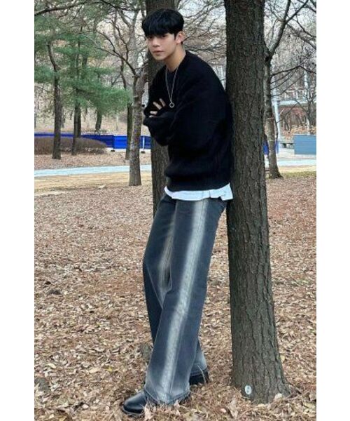 AVANDRESS（アバンドレス ）の「Side-line Wide Pants GREY（デニムパンツ・メンズ・グレー・LARGE/MEDIUM/SMALL/X-LARGE）」の5枚目の写真