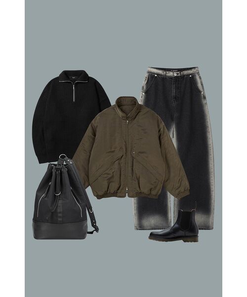 AVANDRESS（アバンドレス ）の「Side-line Wide Pants GREY（デニムパンツ・メンズ・グレー・LARGE/MEDIUM/SMALL/X-LARGE）」の6枚目の写真