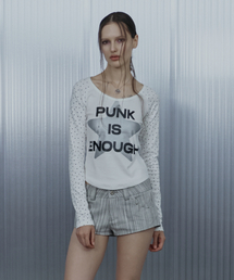 STAR SLEEVE PUNK TOP / WHITE