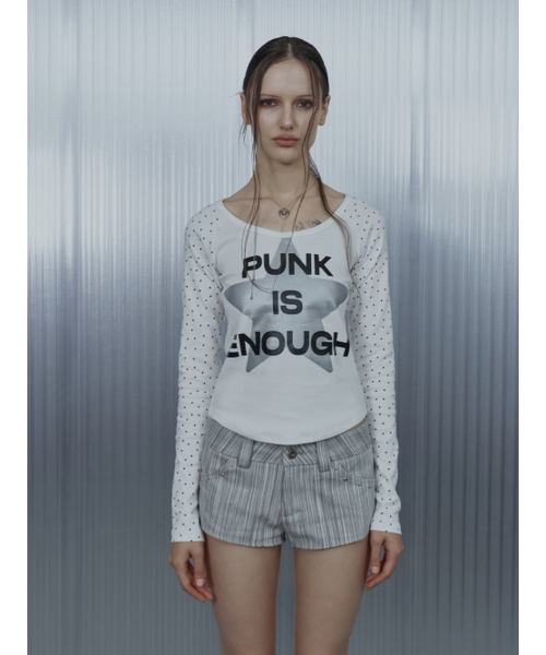 SETUP-EXE（セットアップイーエックスイー）の「STAR SLEEVE PUNK TOP /   WHITE（Tシャツ/カットソー・レディース・その他・OS）」の11枚目の写真