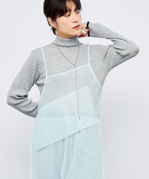 Rie Miller（リエミラー）の「ウォッシャブルチュールキャミワンピース（ワンピース・レディース・サックスブルー/ブラック/ブラウン・38）」の8枚目の写真