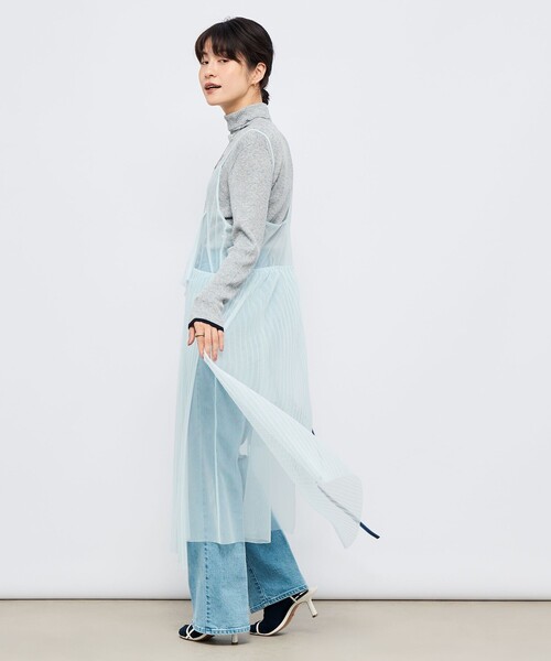 Rie Miller（リエミラー）の「ウォッシャブルチュールキャミワンピース（ワンピース・レディース・サックスブルー/ブラック/ブラウン・38）」の9枚目の写真